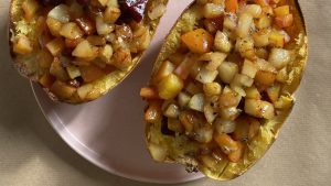 Gebackener Spaghetti-Kürbis