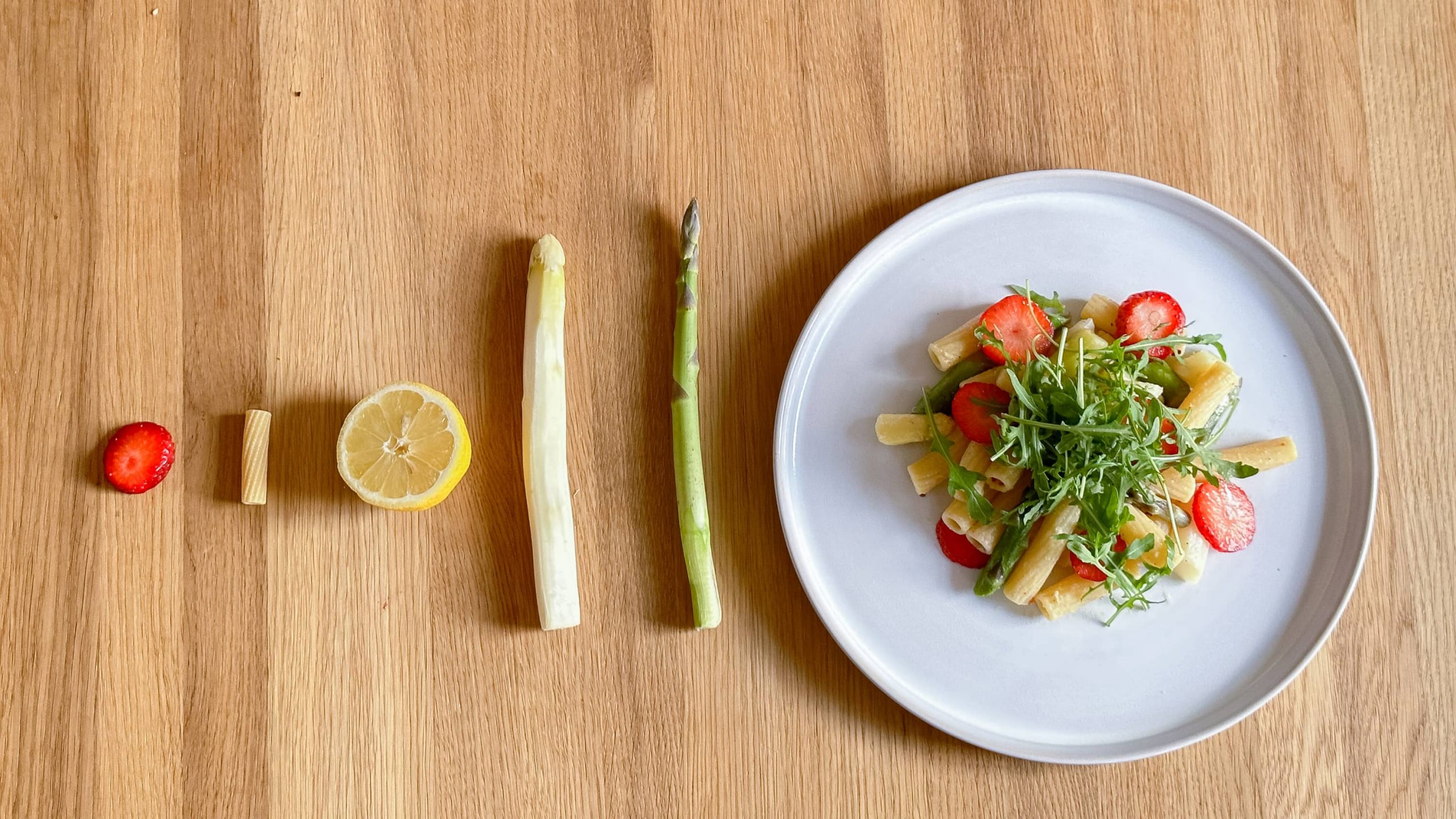 Zitronenpasta mit Spargel