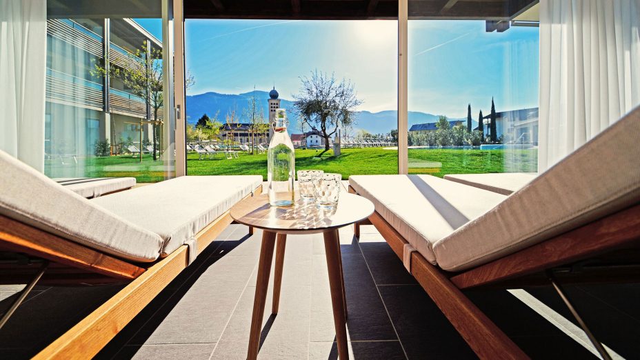 Hotel Schwarzschmied, Lana – Ausblick Ruheraum