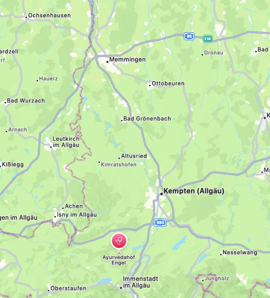 Lage Ayurvedahof Engel, Niedersonthofen